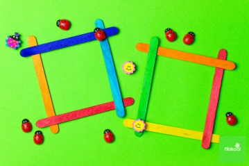 porta-retrato de palitos de picolé