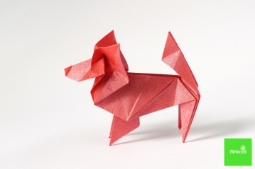 origami cachorro de papel
